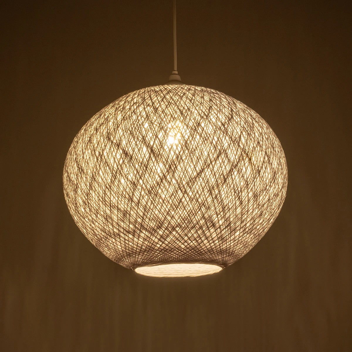 GLOBOSTAR® SOLEI 205-0007 Boho Κρεμαστό Φωτιστικό Οροφής με Ντουί 1 x E27 AC 220-240V IP20 - Λευκό - M40 x Π40 x Υ45cm - ledmania.gr