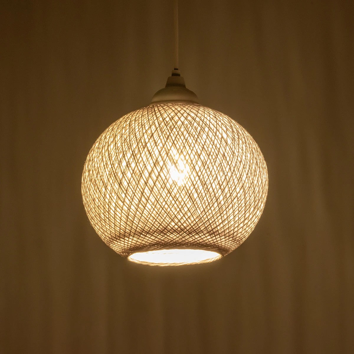 GLOBOSTAR® SOLEI 205-0009 Boho Κρεμαστό Φωτιστικό Οροφής με Ντουί 1 x E27 AC 220-240V IP20 - Λευκό - M20 x Π20 x Υ25cm - ledmania.gr