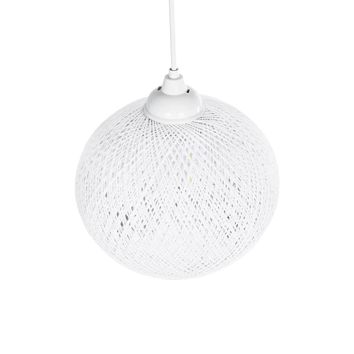 GLOBOSTAR® SOLEI 205-0009 Boho Κρεμαστό Φωτιστικό Οροφής με Ντουί 1 x E27 AC 220-240V IP20 - Λευκό - M20 x Π20 x Υ25cm - ledmania.gr