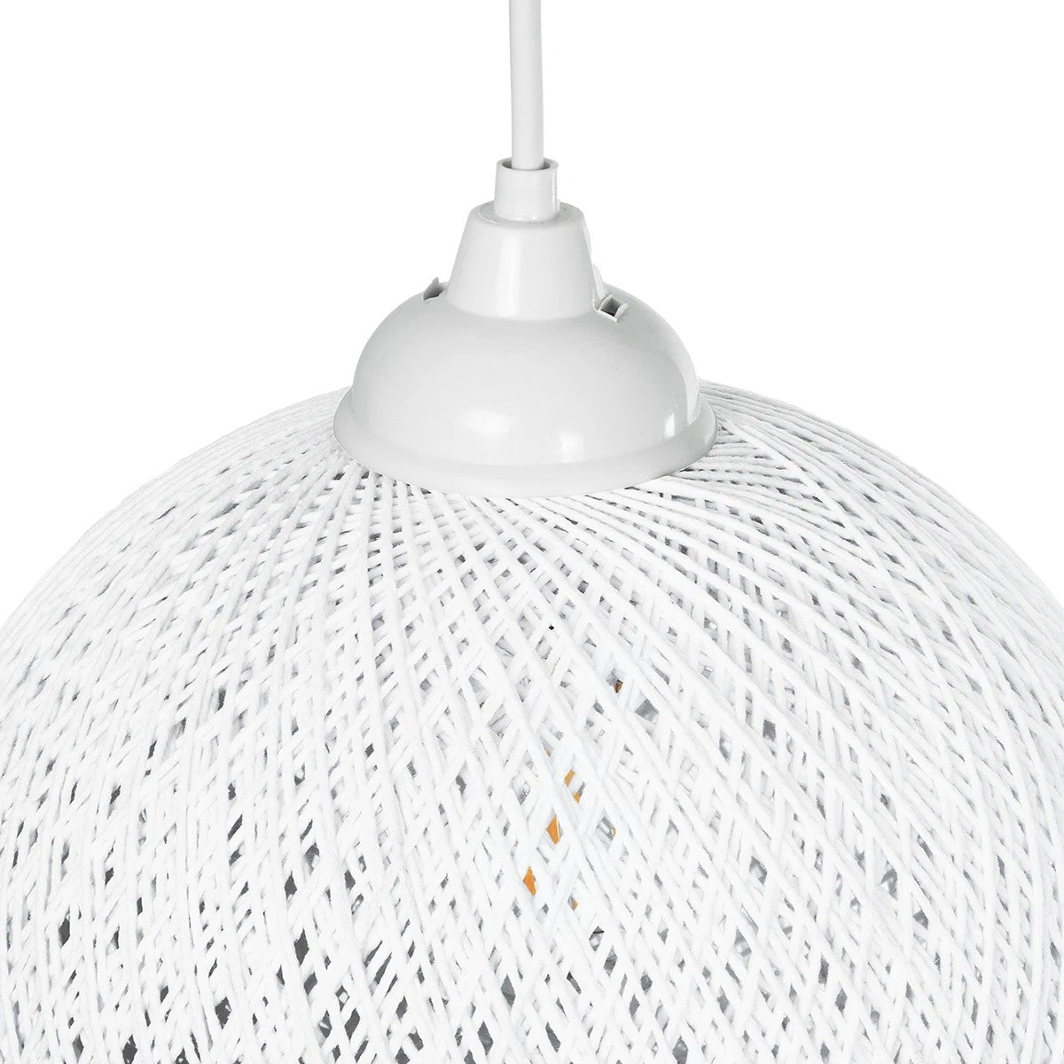 GLOBOSTAR® SOLEI 205-0009 Boho Κρεμαστό Φωτιστικό Οροφής με Ντουί 1 x E27 AC 220-240V IP20 - Λευκό - M20 x Π20 x Υ25cm - ledmania.gr