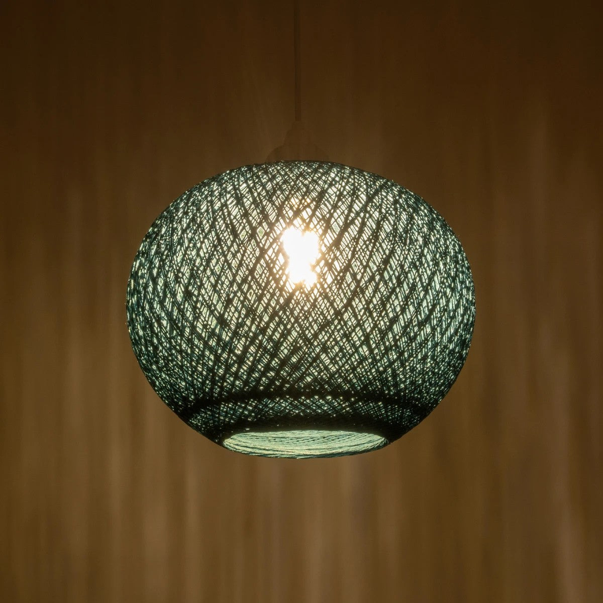 GLOBOSTAR® SOLEI 205-0011 Boho Κρεμαστό Φωτιστικό Οροφής με Ντουί 1 x E27 AC 220-240V IP20 - Τιρκουάζ - M30 x Π30 x Υ35cm - ledmania.gr