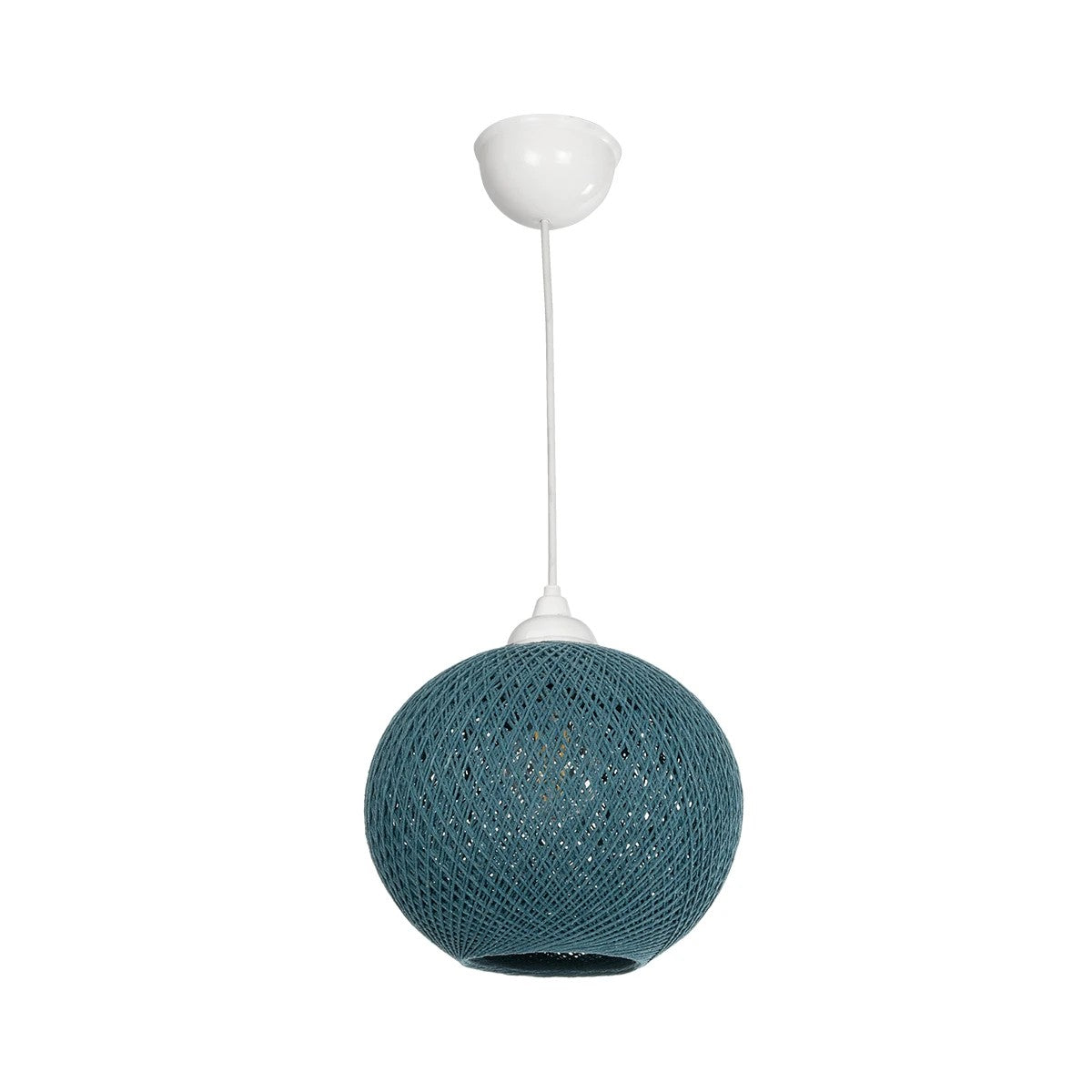 GLOBOSTAR® SOLEI 205-0012 Boho Κρεμαστό Φωτιστικό Οροφής με Ντουί 1 x E27 AC 220-240V IP20 - Τιρκουάζ - M20 x Π20 x Υ25cm - ledmania.gr