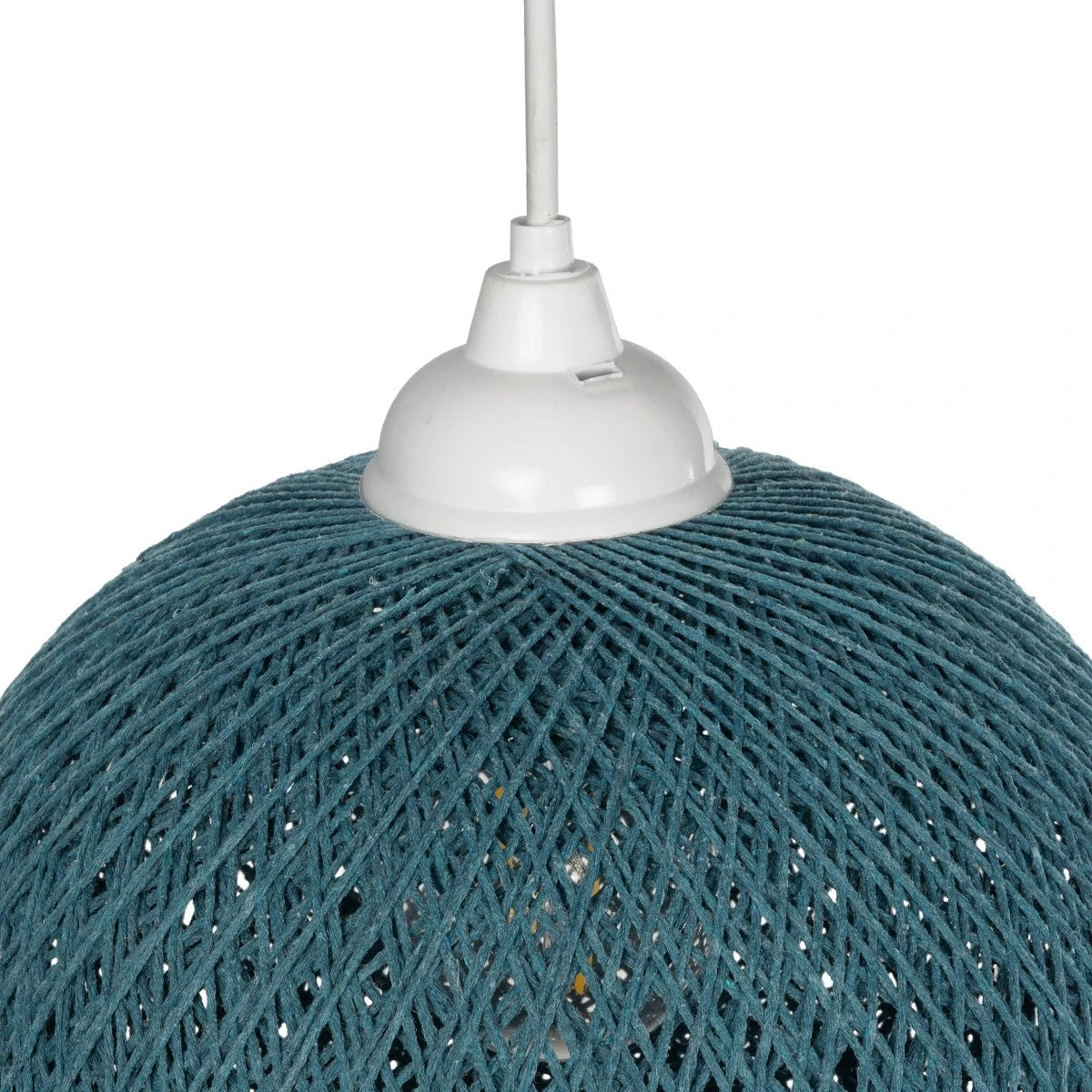 GLOBOSTAR® SOLEI 205-0012 Boho Κρεμαστό Φωτιστικό Οροφής με Ντουί 1 x E27 AC 220-240V IP20 - Τιρκουάζ - M20 x Π20 x Υ25cm - ledmania.gr