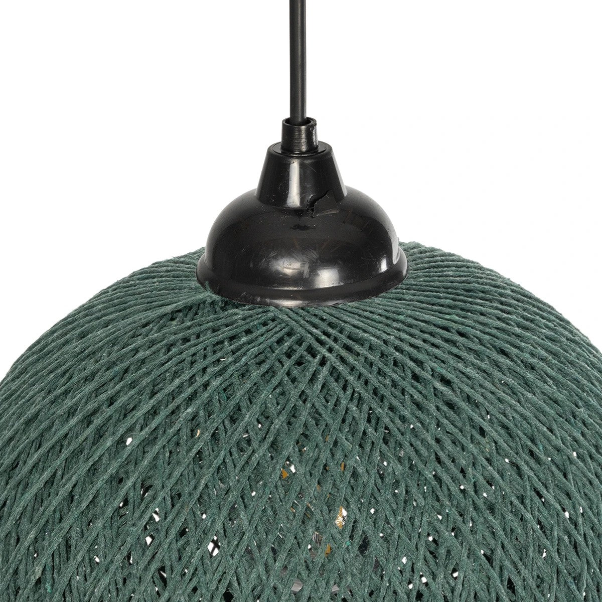 GLOBOSTAR® SOLEI 205-0015 Boho Κρεμαστό Φωτιστικό Οροφής με Ντουί 1 x E27 AC 220-240V IP20 - Πράσινο - M20 x Π20 x Υ25cm - ledmania.gr