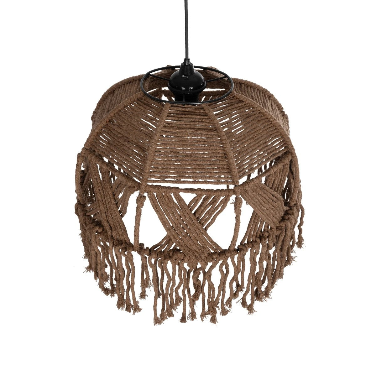 GLOBOSTAR® TONA 205-0016 Boho Κρεμαστό Φωτιστικό Οροφής με Ντουί 1 x E27 AC 220-240V IP20 - Μπεζ - M40 x Π40 x Υ38cm - ledmania.gr