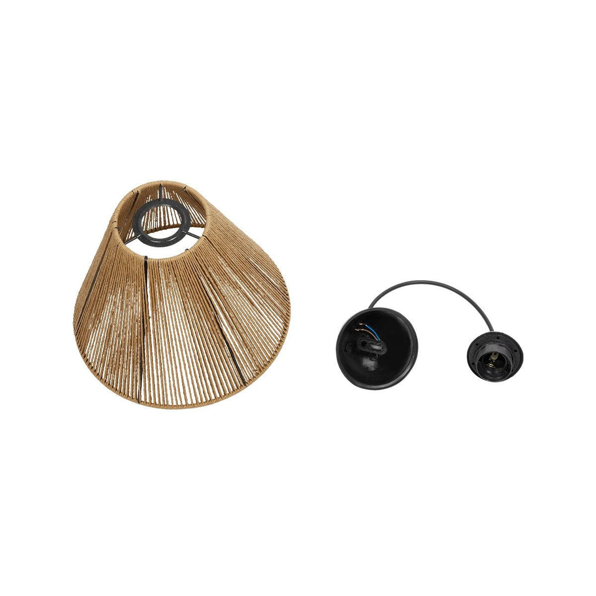 GLOBOSTAR® HUTT 205-0017 Boho Κρεμαστό Φωτιστικό Οροφής με Ντουί 1 x E27 AC 220-240V IP20 - Μπεζ - M25 x Π25 x Υ20cm - ledmania.gr