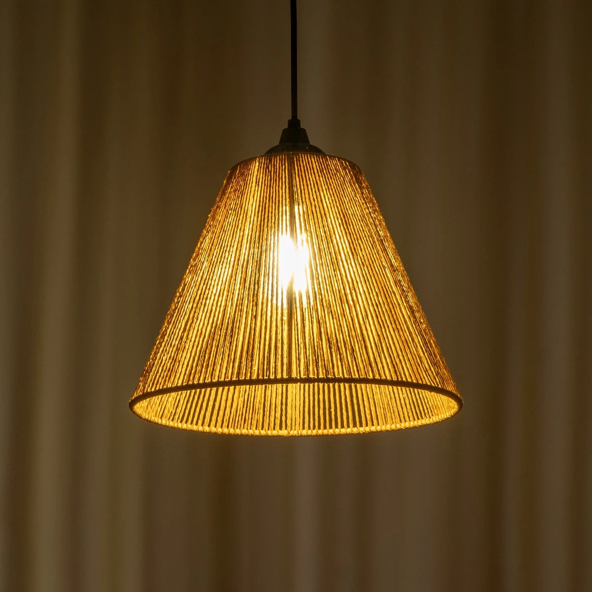 GLOBOSTAR® HUTT 205-0017 Boho Κρεμαστό Φωτιστικό Οροφής με Ντουί 1 x E27 AC 220-240V IP20 - Μπεζ - M25 x Π25 x Υ20cm - ledmania.gr