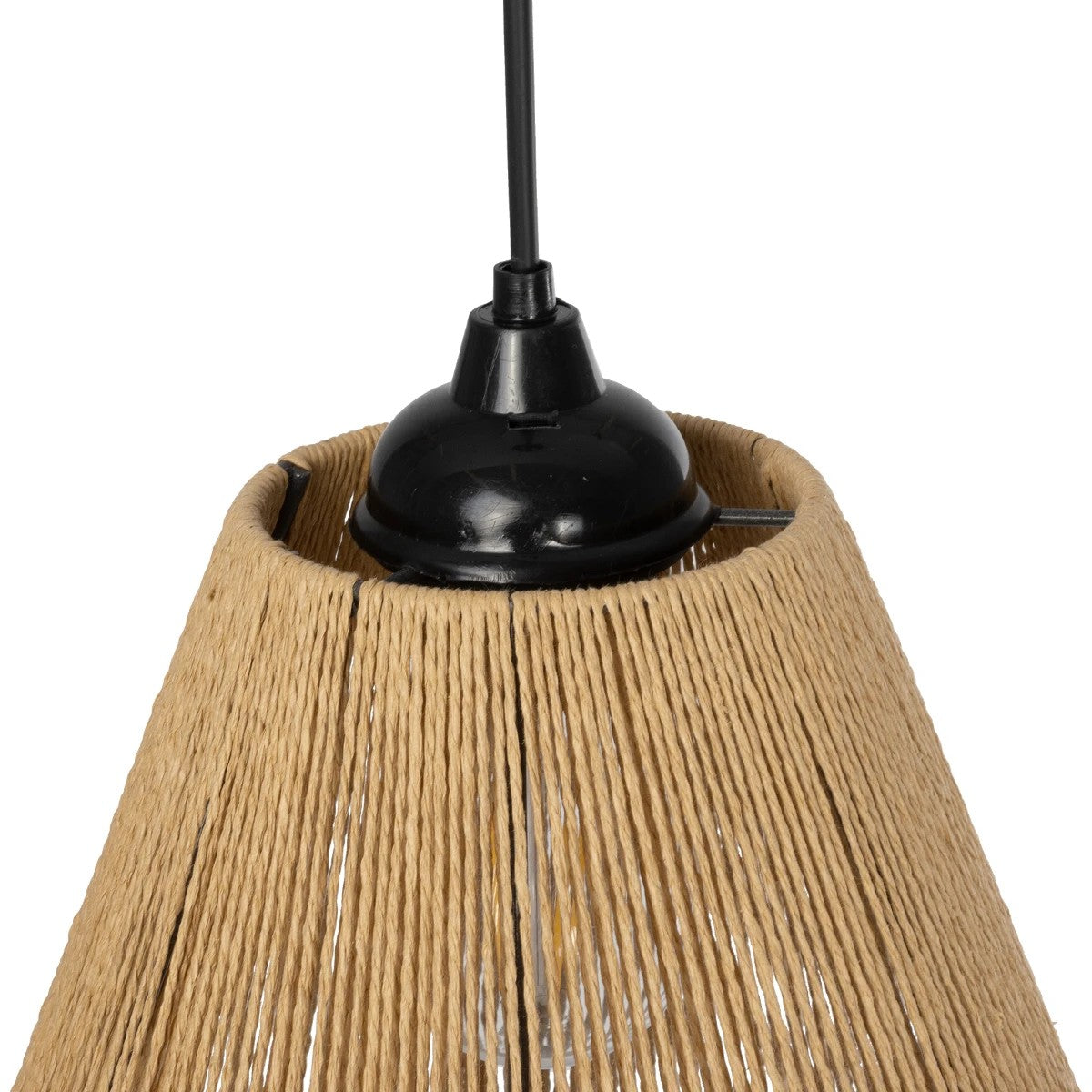 GLOBOSTAR® HUTT 205-0017 Boho Κρεμαστό Φωτιστικό Οροφής με Ντουί 1 x E27 AC 220-240V IP20 - Μπεζ - M25 x Π25 x Υ20cm - ledmania.gr