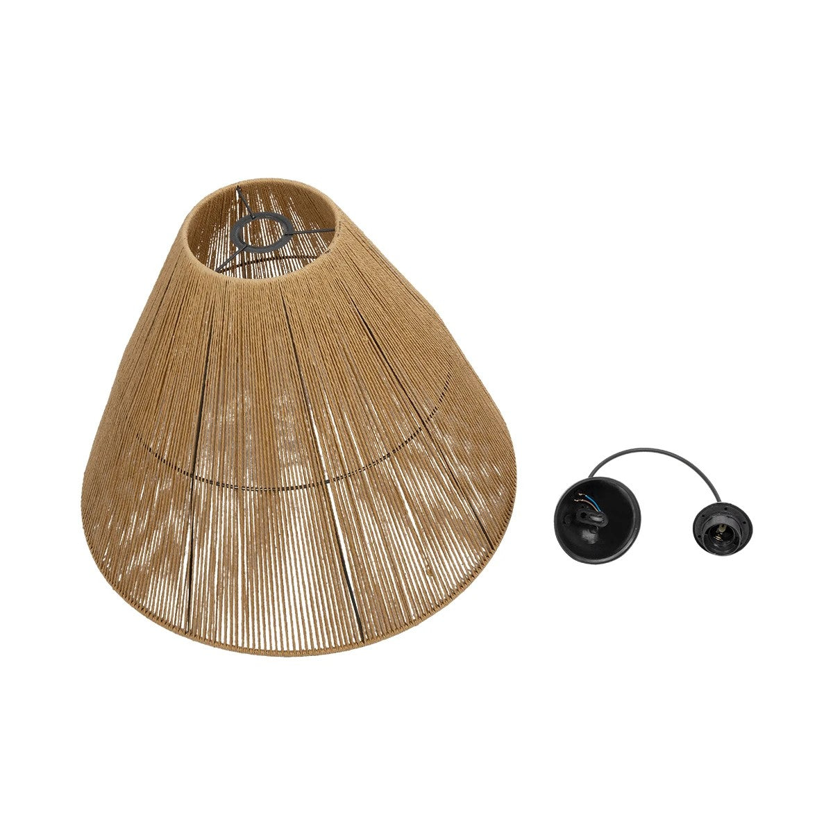 GLOBOSTAR® HUTT 205-0018 Boho Κρεμαστό Φωτιστικό Οροφής με Ντουί 1 x E27 AC 220-240V IP20 - Μπεζ - M50 x Π50 x Υ40cm - ledmania.gr