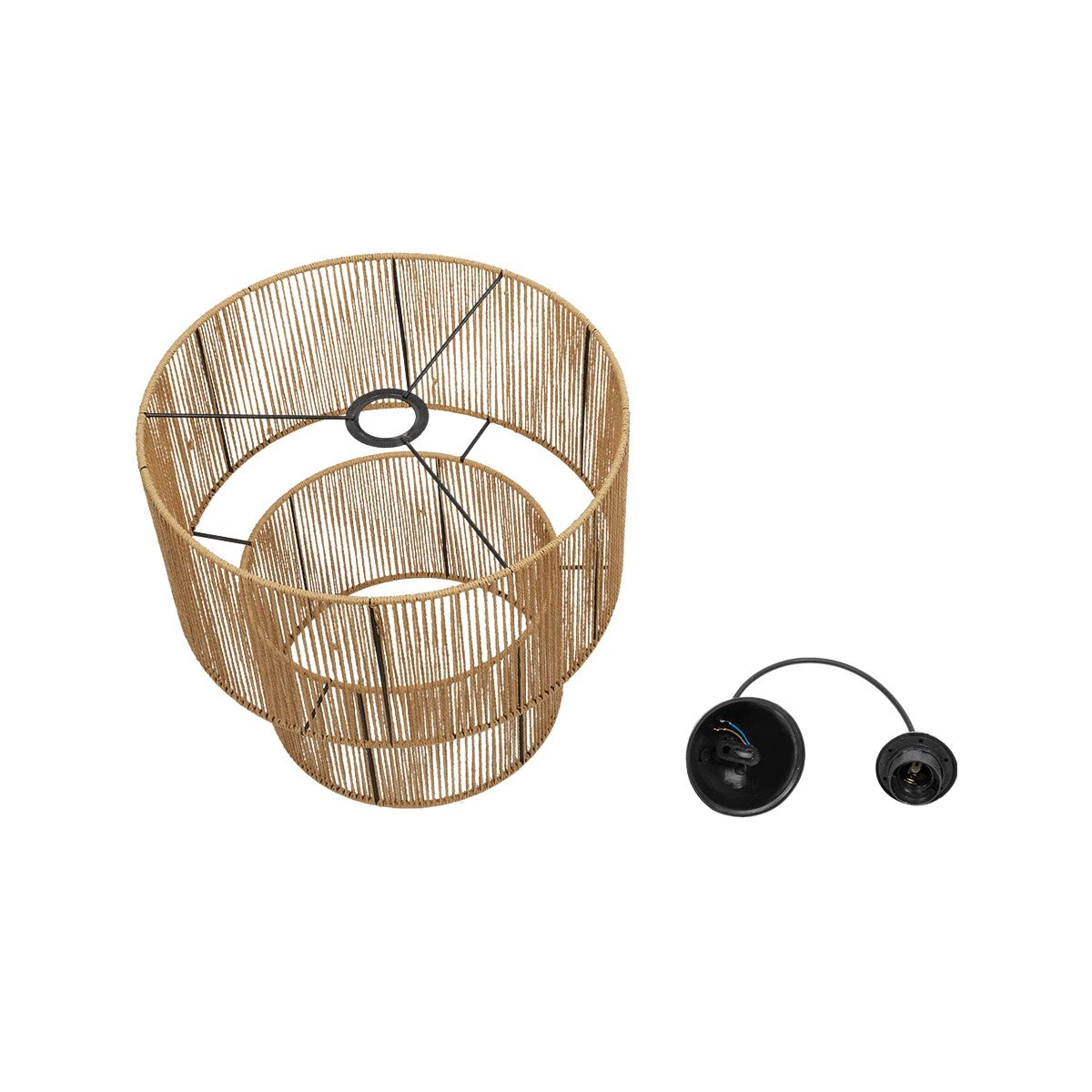 GLOBOSTAR® ROXXI 205-0019 Boho Κρεμαστό Φωτιστικό Οροφής με Ντουί 1 x E27 AC 220-240V IP20 - Μπεζ - M35 x Π35 x Υ37cm - ledmania.gr