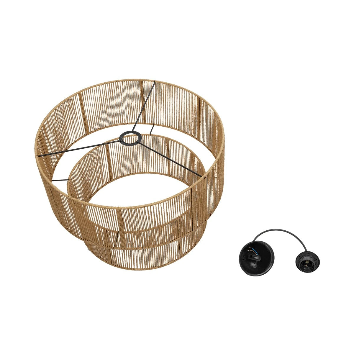 GLOBOSTAR® ROXXI 205-0020 Boho Κρεμαστό Φωτιστικό Οροφής με Ντουί 1 x E27 AC 220-240V IP20 - Μπεζ - M50 x Π50 x Υ36cm - ledmania.gr