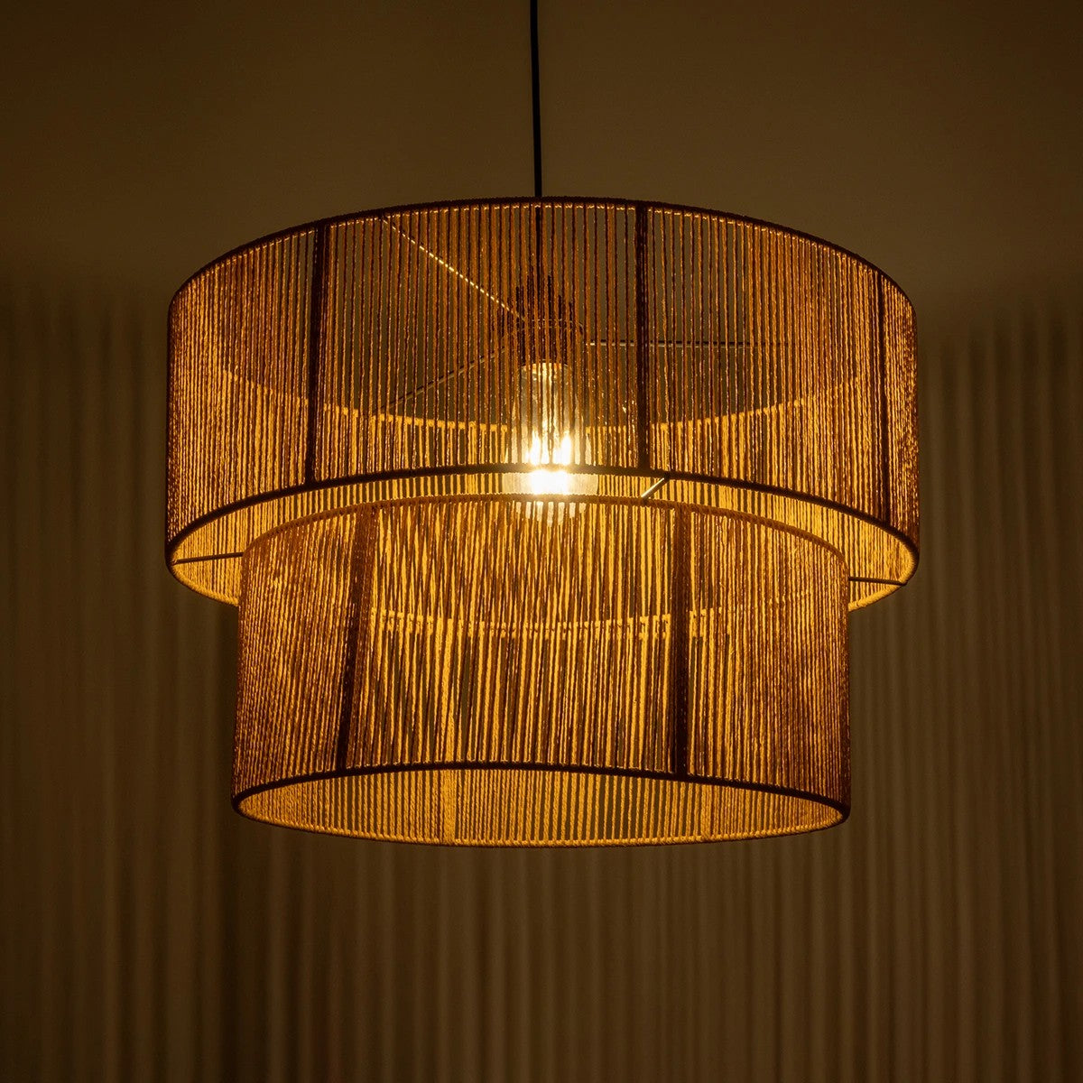 GLOBOSTAR® ROXXI 205-0020 Boho Κρεμαστό Φωτιστικό Οροφής με Ντουί 1 x E27 AC 220-240V IP20 - Μπεζ - M50 x Π50 x Υ36cm - ledmania.gr