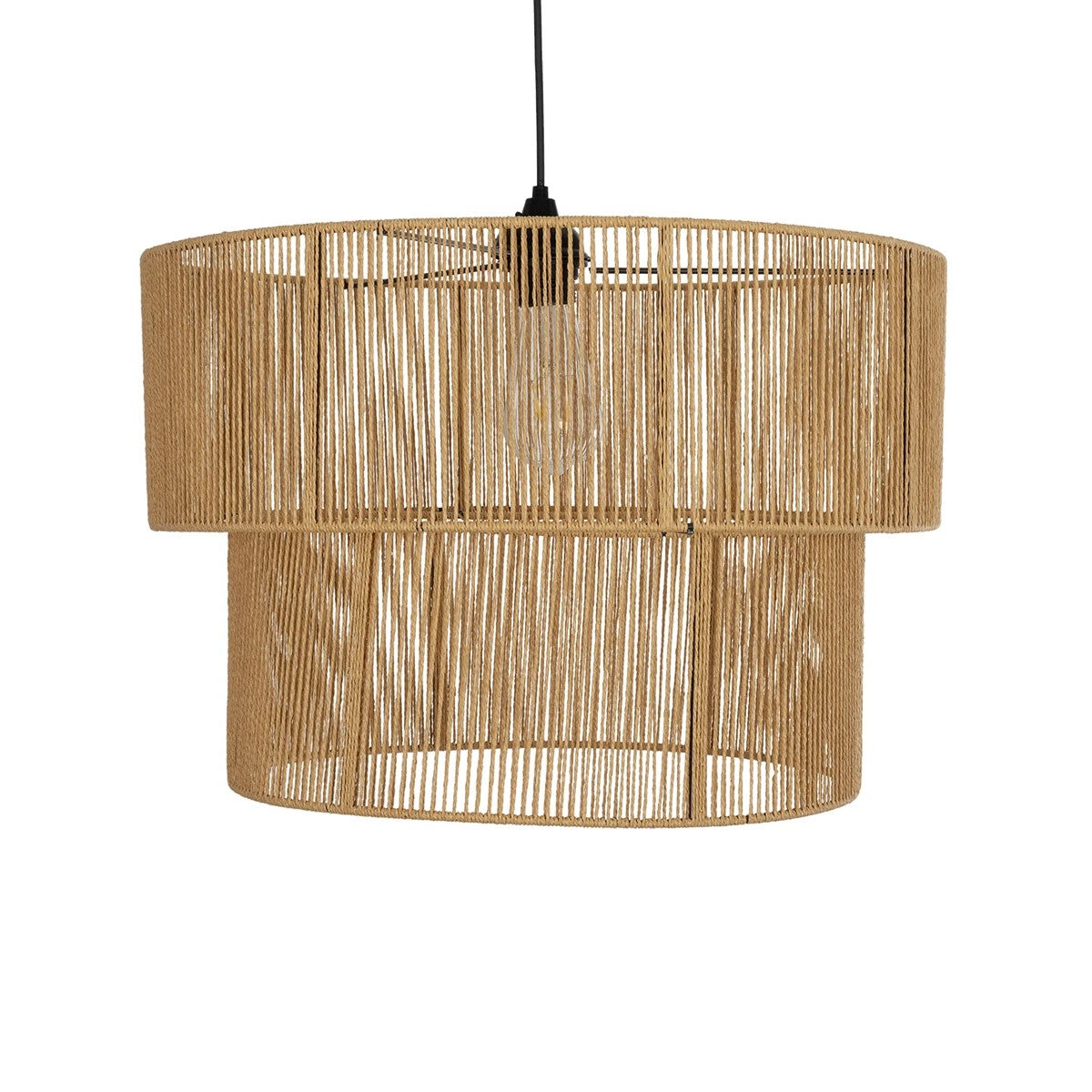 GLOBOSTAR® ROXXI 205-0020 Boho Κρεμαστό Φωτιστικό Οροφής με Ντουί 1 x E27 AC 220-240V IP20 - Μπεζ - M50 x Π50 x Υ36cm - ledmania.gr