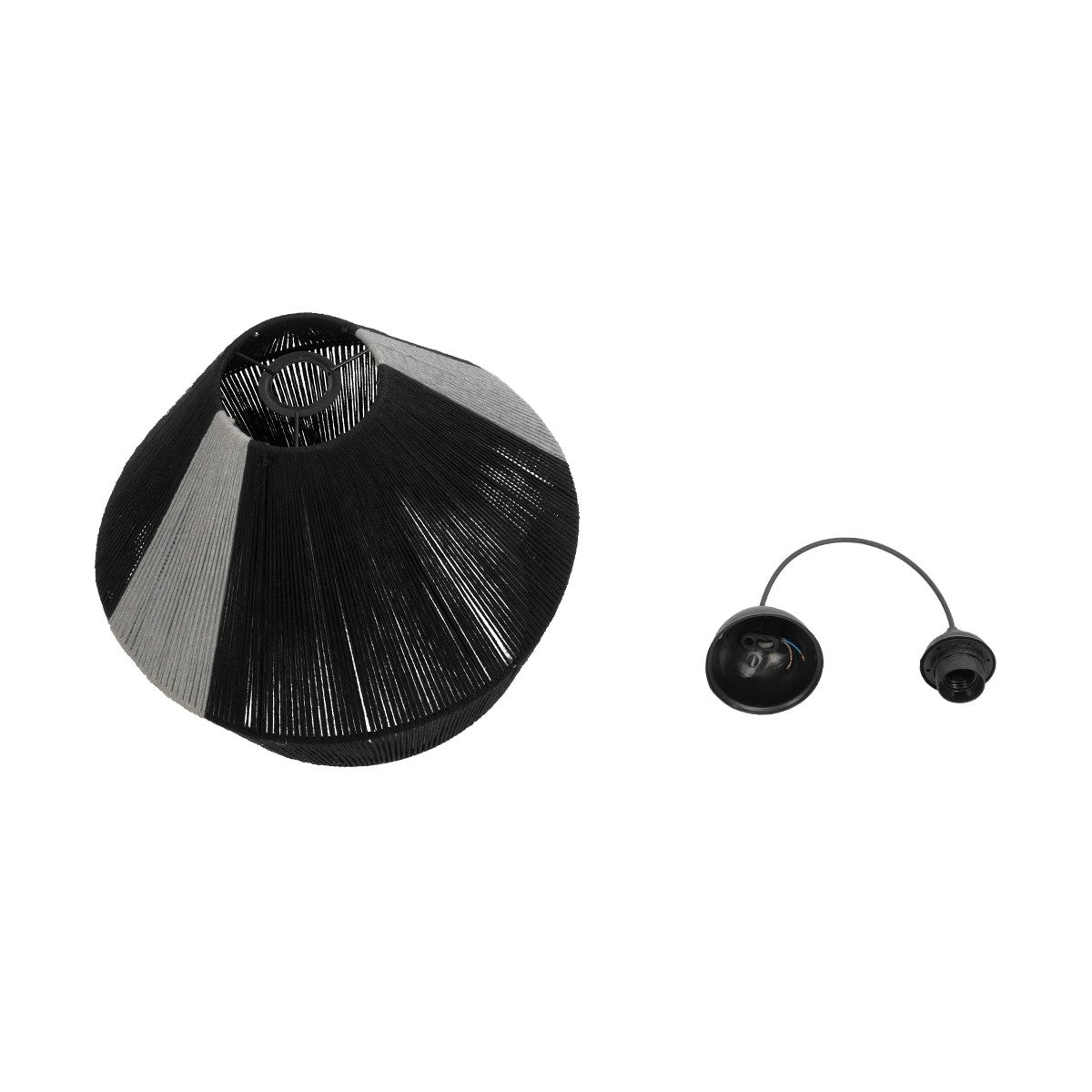 GLOBOSTAR® ANGULUS 205-0021 Boho Κρεμαστό Φωτιστικό Οροφής με Ντουί 1 x E27 AC 220-240V IP20 - Μαύρο & Γκρι - M40 x Π40 x Υ35cm - ledmania.gr