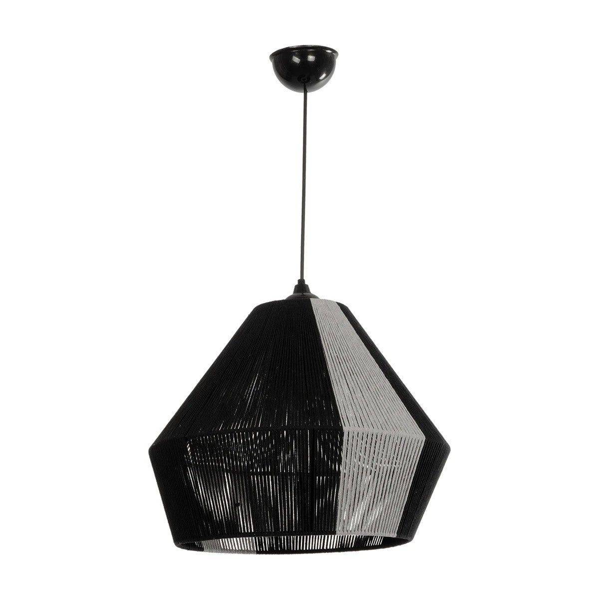 GLOBOSTAR® ANGULUS 205-0021 Boho Κρεμαστό Φωτιστικό Οροφής με Ντουί 1 x E27 AC 220-240V IP20 - Μαύρο & Γκρι - M40 x Π40 x Υ35cm - ledmania.gr