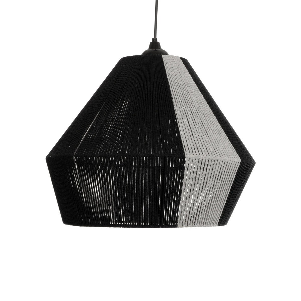 GLOBOSTAR® ANGULUS 205-0021 Boho Κρεμαστό Φωτιστικό Οροφής με Ντουί 1 x E27 AC 220-240V IP20 - Μαύρο & Γκρι - M40 x Π40 x Υ35cm - ledmania.gr