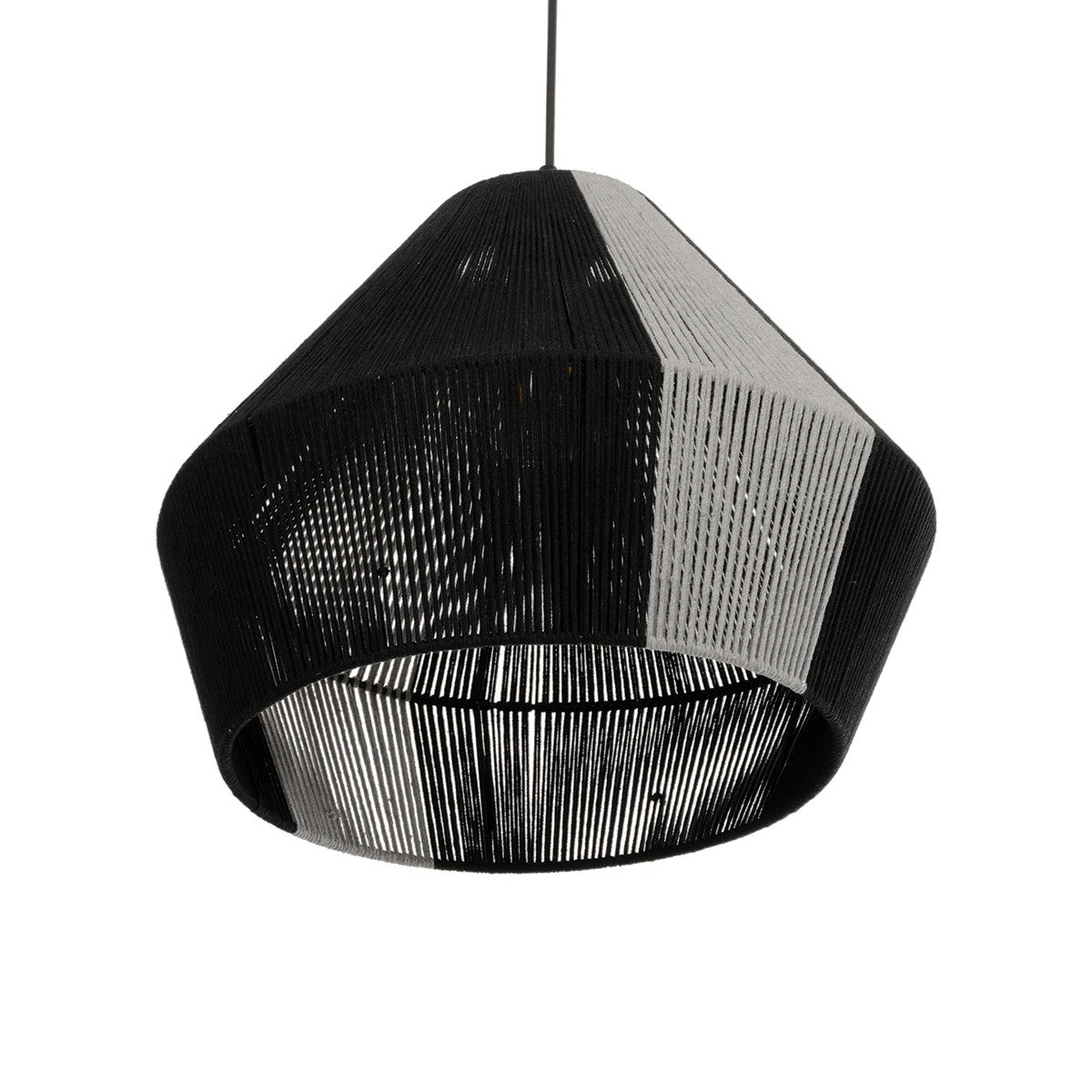 GLOBOSTAR® ANGULUS 205-0021 Boho Κρεμαστό Φωτιστικό Οροφής με Ντουί 1 x E27 AC 220-240V IP20 - Μαύρο & Γκρι - M40 x Π40 x Υ35cm - ledmania.gr