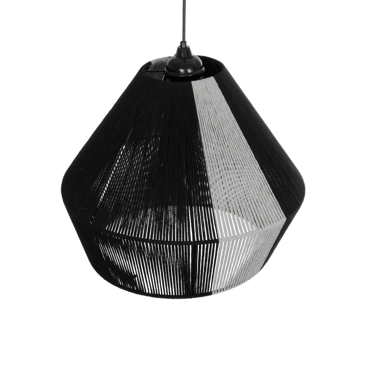 GLOBOSTAR® ANGULUS 205-0021 Boho Κρεμαστό Φωτιστικό Οροφής με Ντουί 1 x E27 AC 220-240V IP20 - Μαύρο & Γκρι - M40 x Π40 x Υ35cm - ledmania.gr