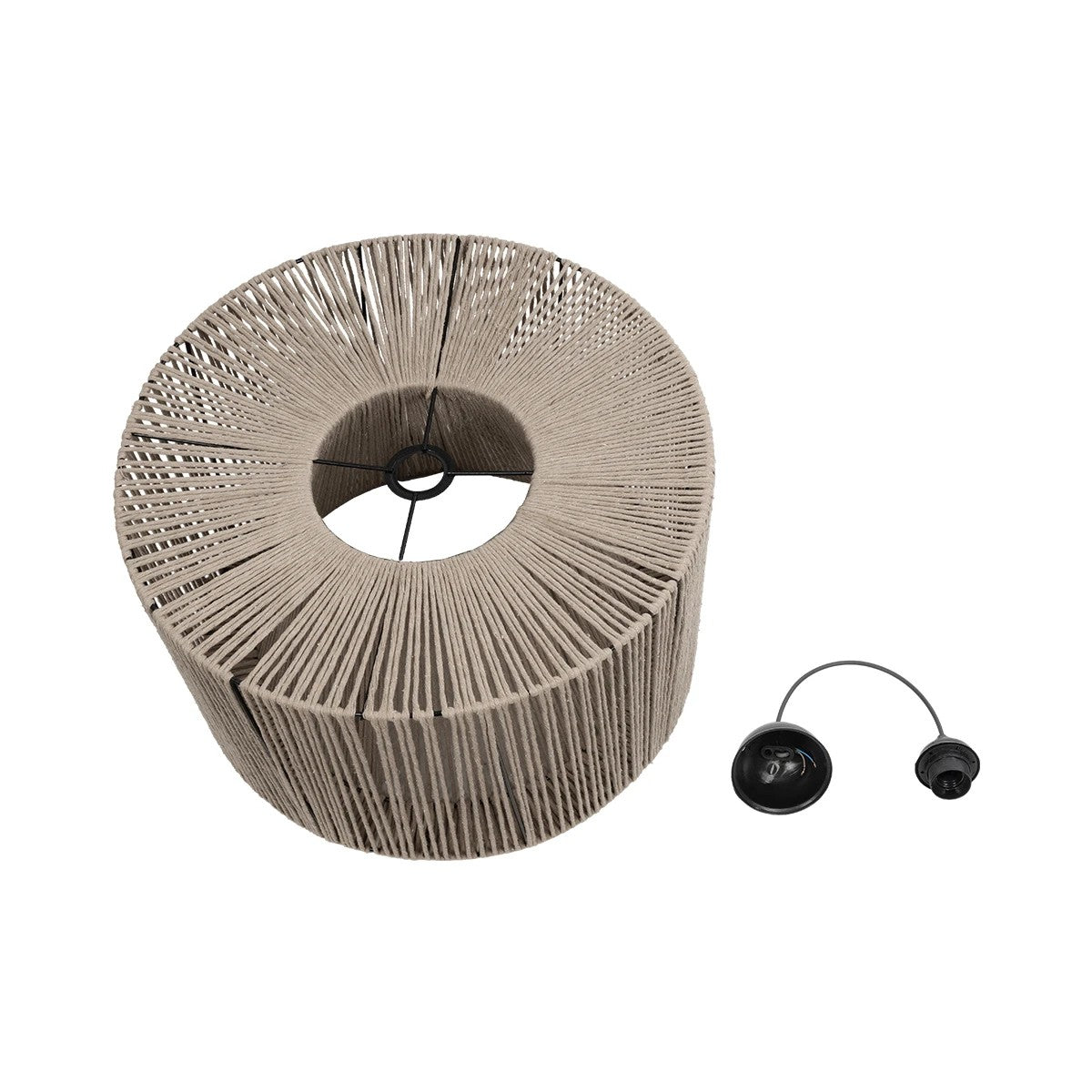 GLOBOSTAR® ZYLINDER 205-0022 Boho Κρεμαστό Φωτιστικό Οροφής με Ντουί 1 x E27 AC 220-240V IP20 - Μπεζ - M50 x Π50 x Υ32cm - ledmania.gr