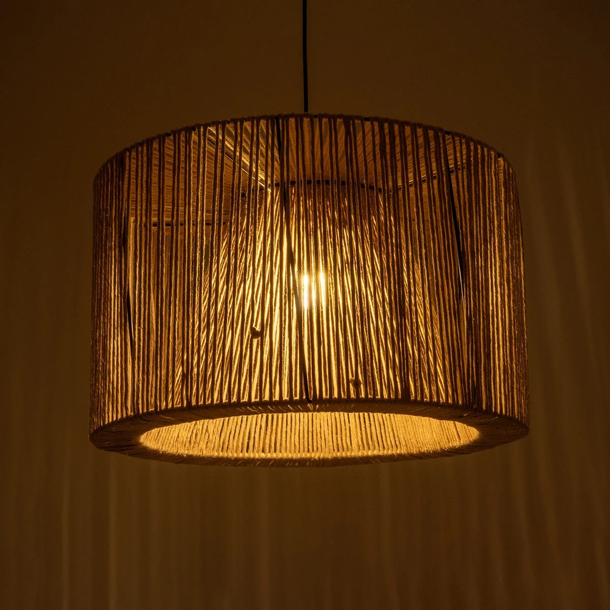 GLOBOSTAR® ZYLINDER 205-0022 Boho Κρεμαστό Φωτιστικό Οροφής με Ντουί 1 x E27 AC 220-240V IP20 - Μπεζ - M50 x Π50 x Υ32cm - ledmania.gr