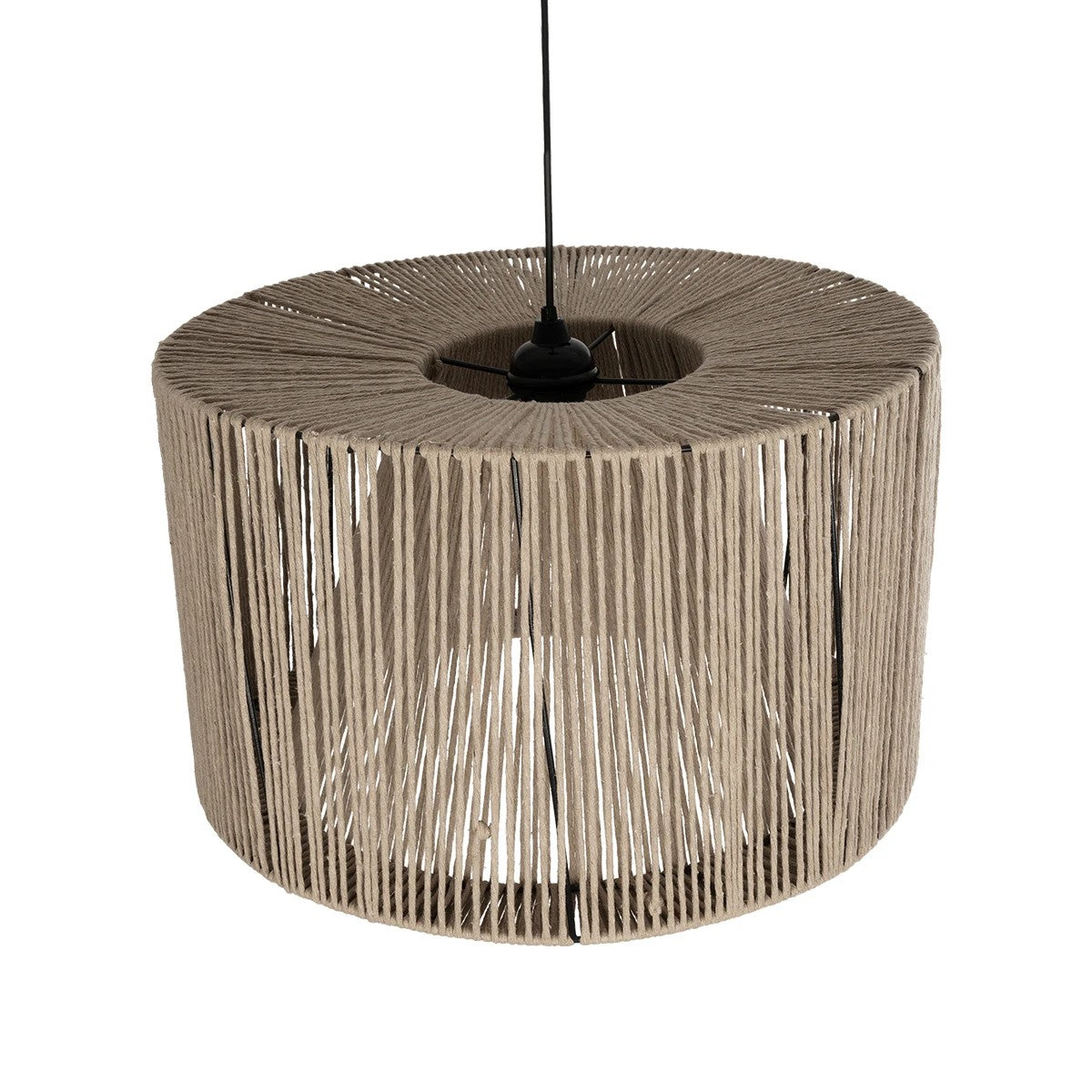 GLOBOSTAR® ZYLINDER 205-0022 Boho Κρεμαστό Φωτιστικό Οροφής με Ντουί 1 x E27 AC 220-240V IP20 - Μπεζ - M50 x Π50 x Υ32cm - ledmania.gr