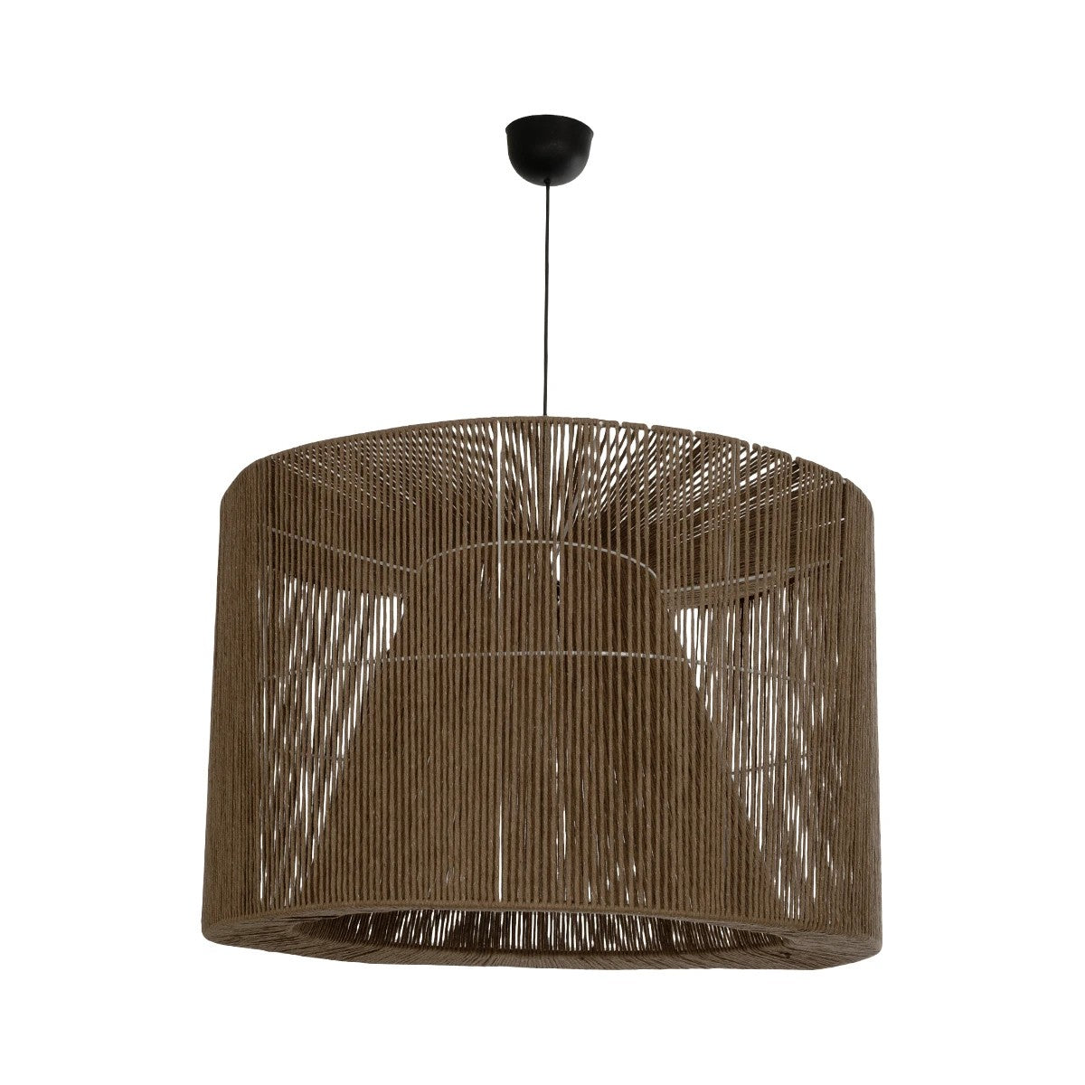 GLOBOSTAR® ZYLINDER 205-0023 Boho Κρεμαστό Φωτιστικό Οροφής με Ντουί 1 x E27 AC 220-240V IP20 - Καφέ - M80 x Π80 x Υ51cm - ledmania.gr