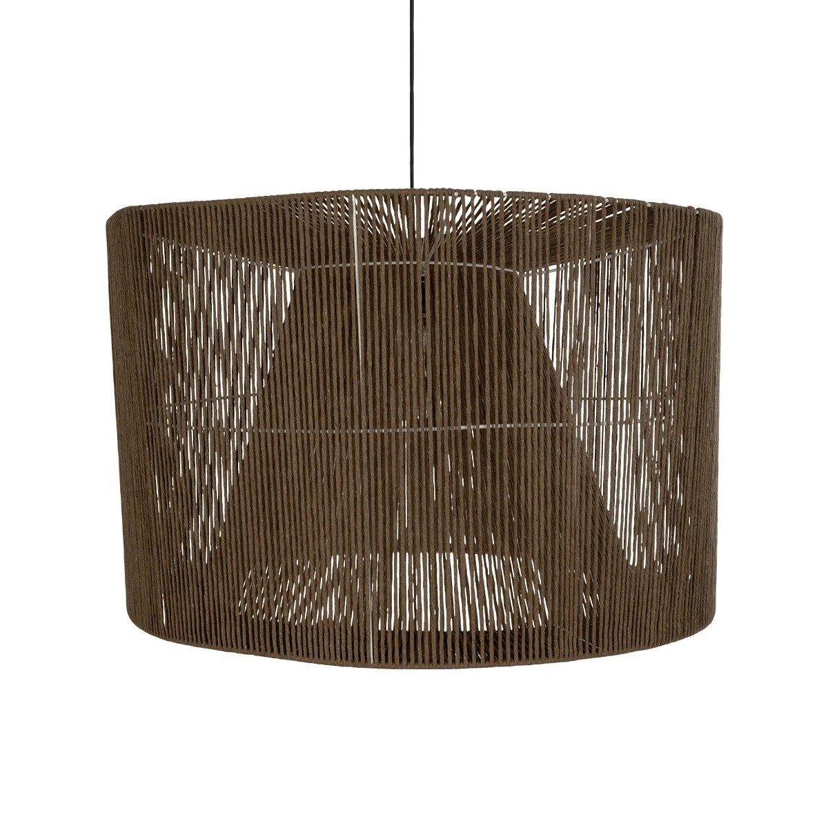 GLOBOSTAR® ZYLINDER 205-0023 Boho Κρεμαστό Φωτιστικό Οροφής με Ντουί 1 x E27 AC 220-240V IP20 - Καφέ - M80 x Π80 x Υ51cm - ledmania.gr