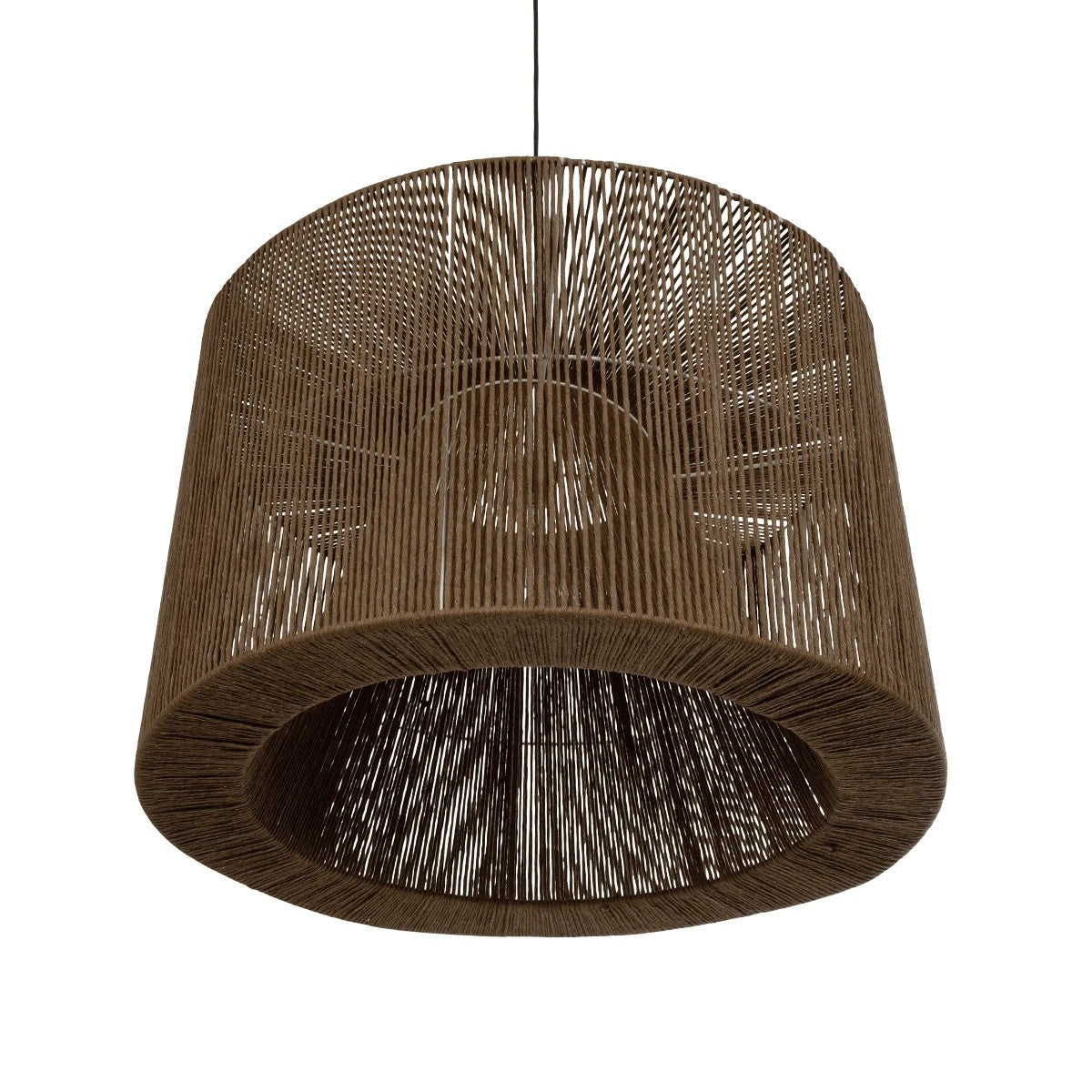 GLOBOSTAR® ZYLINDER 205-0023 Boho Κρεμαστό Φωτιστικό Οροφής με Ντουί 1 x E27 AC 220-240V IP20 - Καφέ - M80 x Π80 x Υ51cm - ledmania.gr