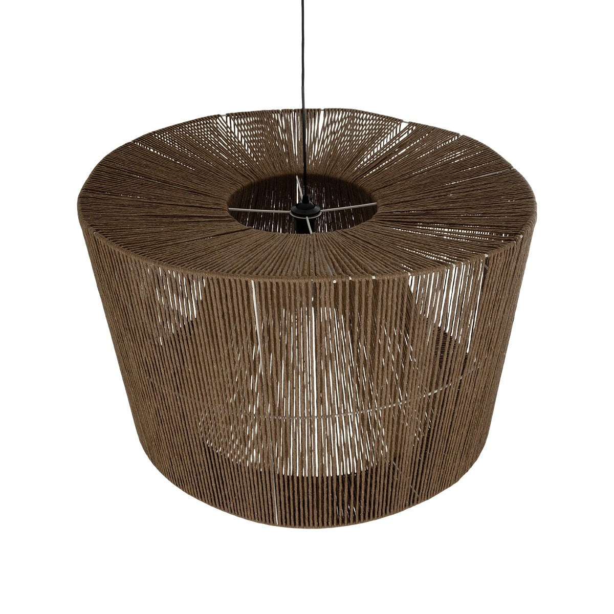 GLOBOSTAR® ZYLINDER 205-0023 Boho Κρεμαστό Φωτιστικό Οροφής με Ντουί 1 x E27 AC 220-240V IP20 - Καφέ - M80 x Π80 x Υ51cm - ledmania.gr