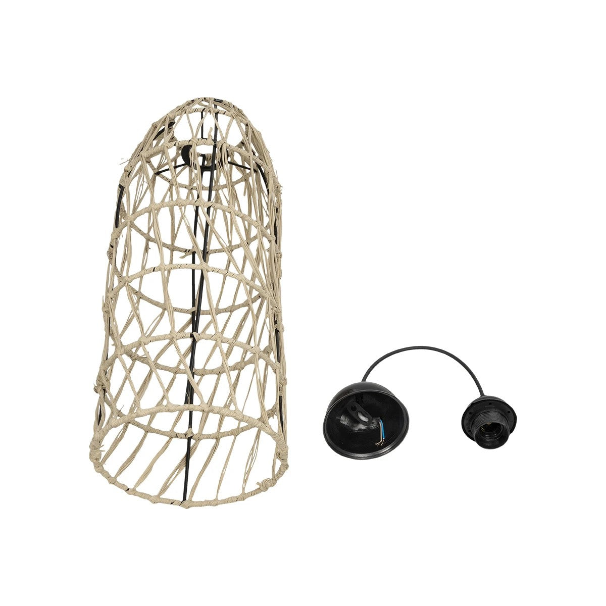 GLOBOSTAR® NETI 205-0024 Boho Κρεμαστό Φωτιστικό Οροφής με Ντουί 1 x E27 AC 220-240V IP20 - Μπεζ - M20 x Π20 x Υ49cm - ledmania.gr