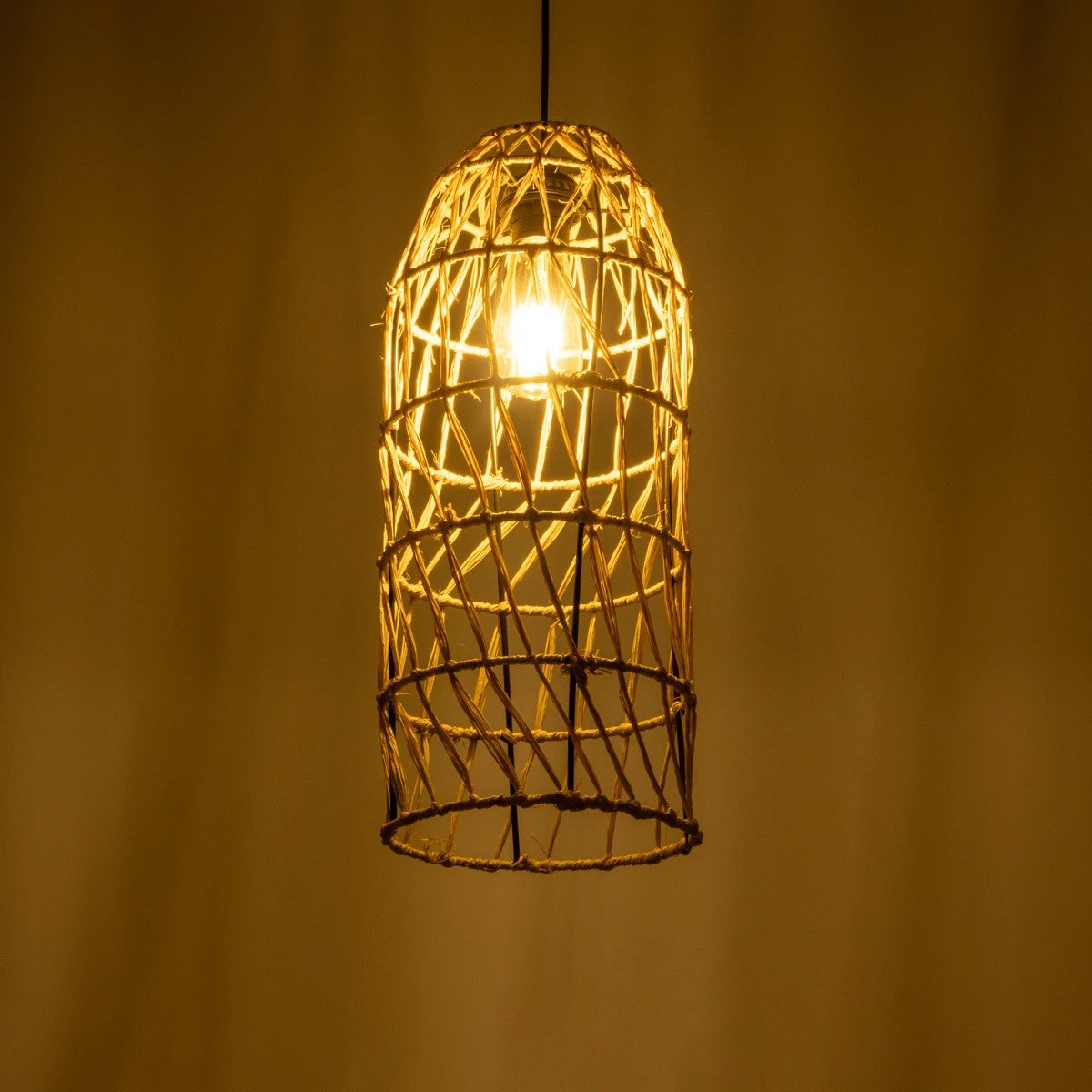 GLOBOSTAR® NETI 205-0024 Boho Κρεμαστό Φωτιστικό Οροφής με Ντουί 1 x E27 AC 220-240V IP20 - Μπεζ - M20 x Π20 x Υ49cm - ledmania.gr