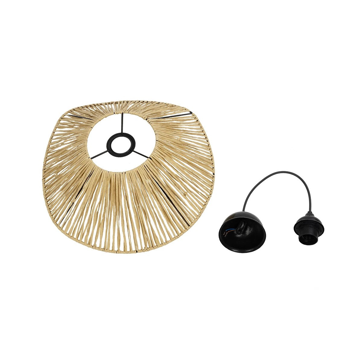 GLOBOSTAR® CHAPEAU 205-0028 Boho Κρεμαστό Φωτιστικό Οροφής με Ντουί 1 x E27 AC 220-240V IP20 - Μπεζ - M41 x Π41 x Υ17cm - ledmania.gr