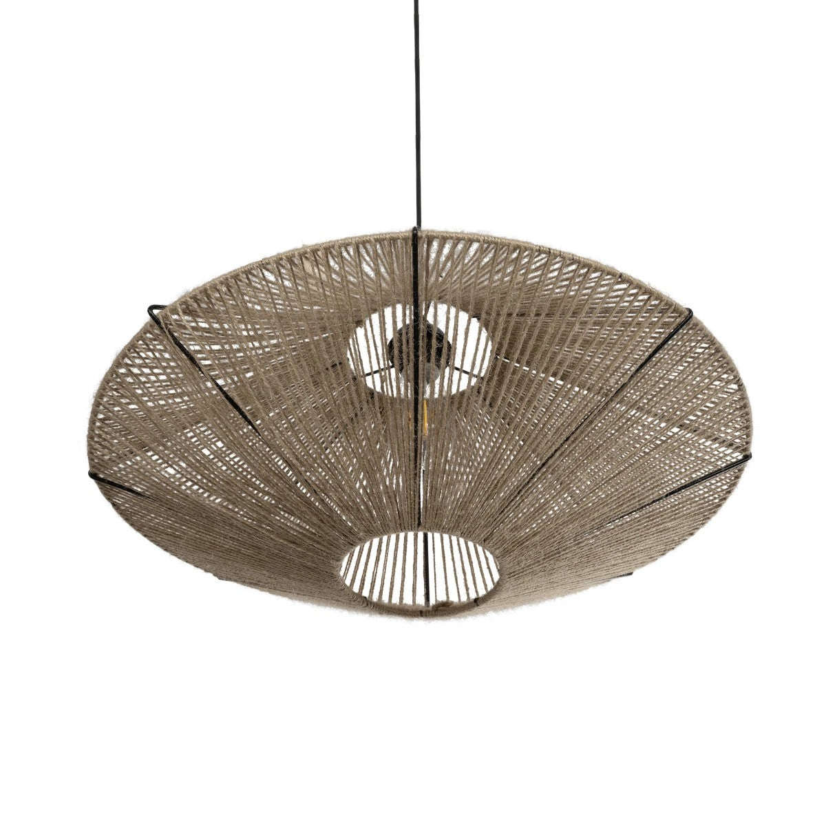 GLOBOSTAR® OVNI 205-0029 Boho Κρεμαστό Φωτιστικό Οροφής με Ντουί 1 x E27 AC 220-240V IP20 - Μπεζ - M60 x Π60 x Υ29cm - ledmania.gr