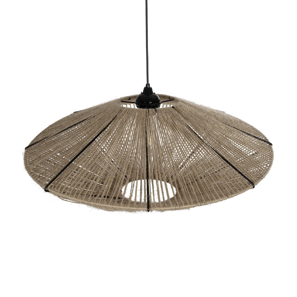 GLOBOSTAR® OVNI 205-0029 Boho Κρεμαστό Φωτιστικό Οροφής με Ντουί 1 x E27 AC 220-240V IP20 - Μπεζ - M60 x Π60 x Υ29cm - ledmania.gr