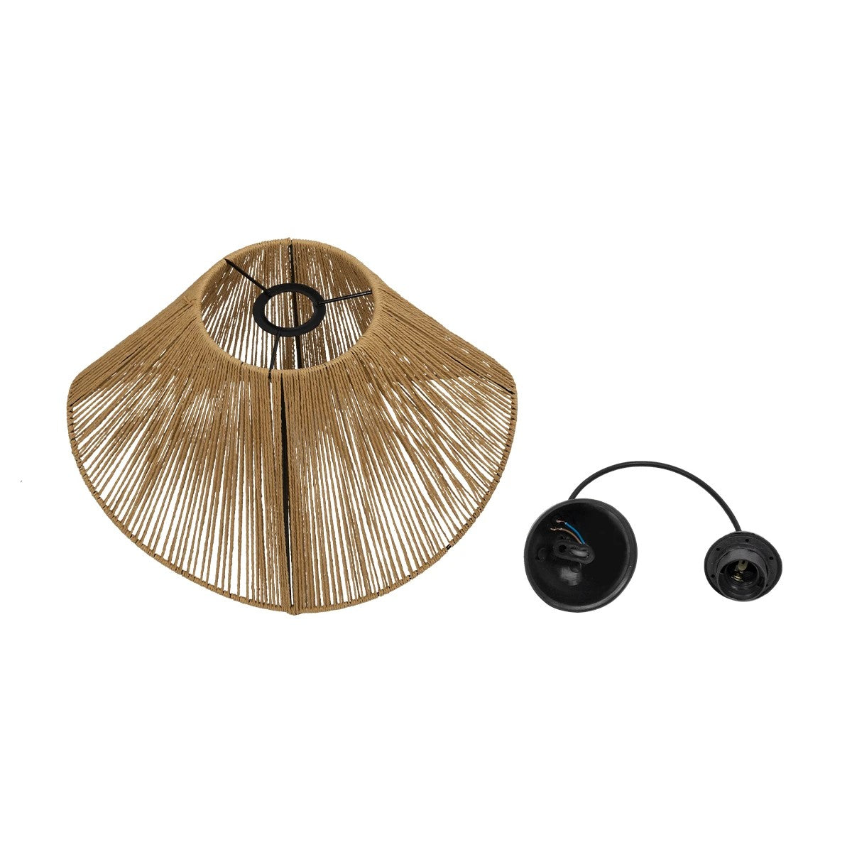 GLOBOSTAR® ECLAIR 205-0030 Boho Κρεμαστό Φωτιστικό Οροφής με Ντουί 1 x E27 AC 220-240V IP20 - Μπεζ - M41 x Π27 x Υ29cm - ledmania.gr