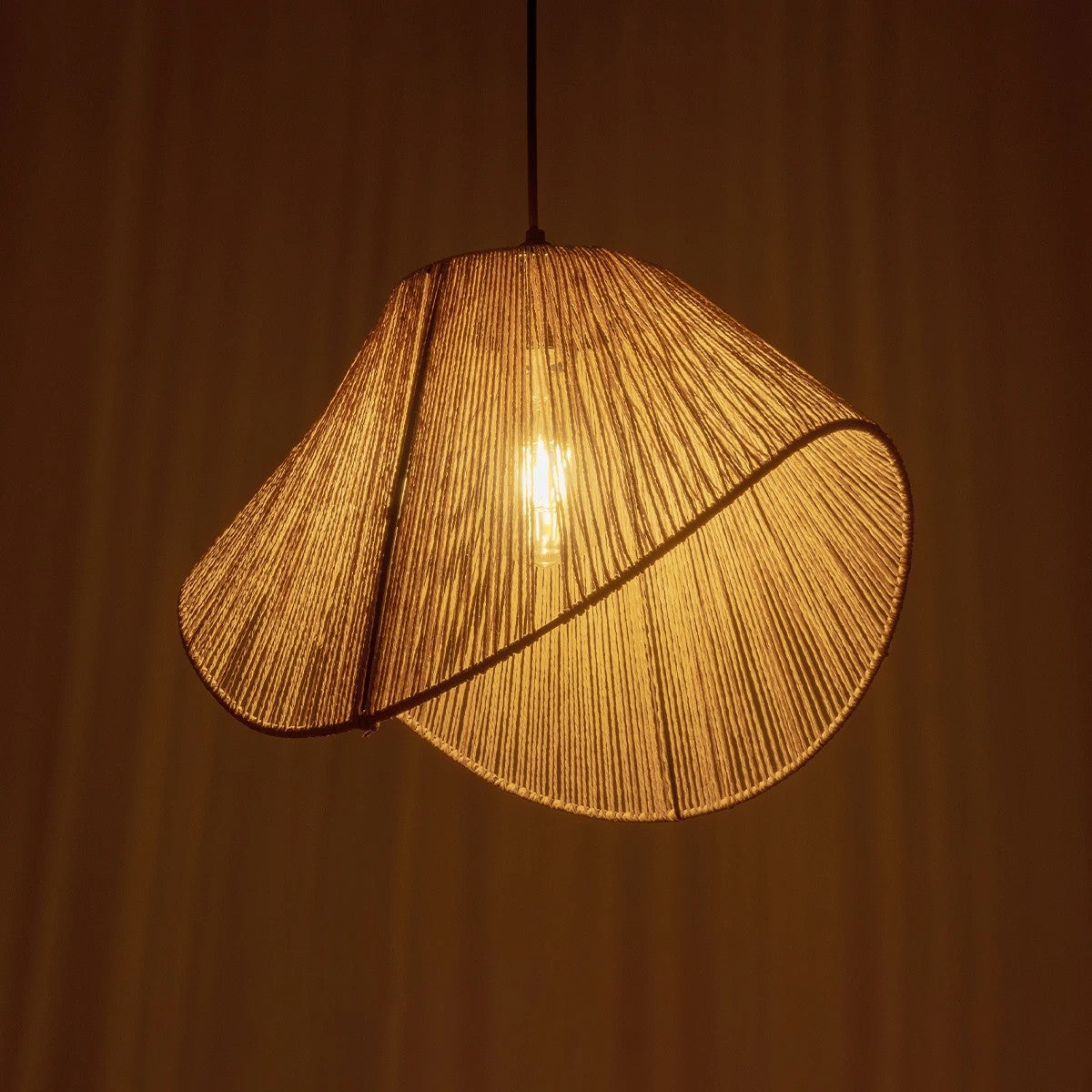GLOBOSTAR® ECLAIR 205-0030 Boho Κρεμαστό Φωτιστικό Οροφής με Ντουί 1 x E27 AC 220-240V IP20 - Μπεζ - M41 x Π27 x Υ29cm - ledmania.gr