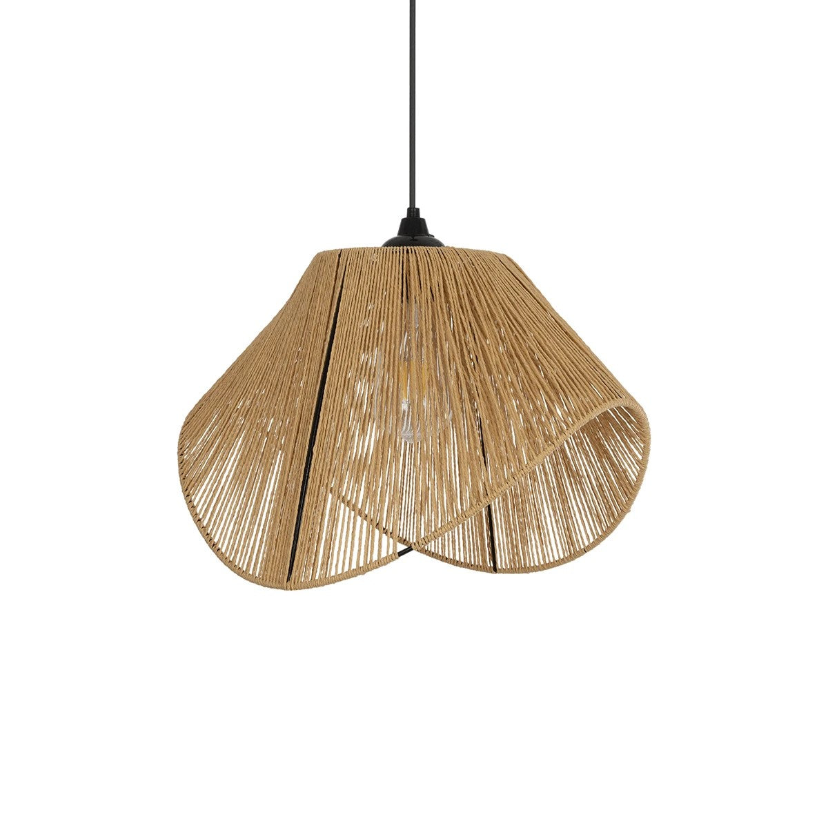 GLOBOSTAR® ECLAIR 205-0030 Boho Κρεμαστό Φωτιστικό Οροφής με Ντουί 1 x E27 AC 220-240V IP20 - Μπεζ - M41 x Π27 x Υ29cm - ledmania.gr