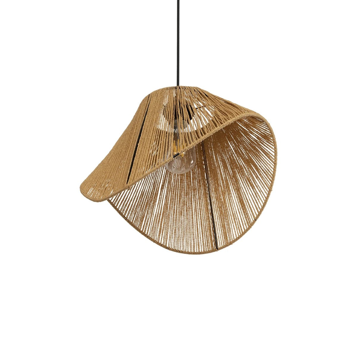 GLOBOSTAR® ECLAIR 205-0030 Boho Κρεμαστό Φωτιστικό Οροφής με Ντουί 1 x E27 AC 220-240V IP20 - Μπεζ - M41 x Π27 x Υ29cm - ledmania.gr