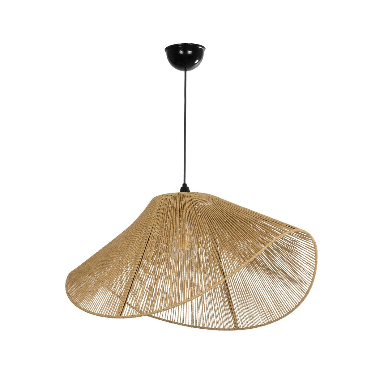 GLOBOSTAR® ECLAIR 205-0031 Boho Κρεμαστό Φωτιστικό Οροφής με Ντουί 1 x E27 AC 220-240V IP20 - Μπεζ - M70 x Π40 x Υ32cm - ledmania.gr