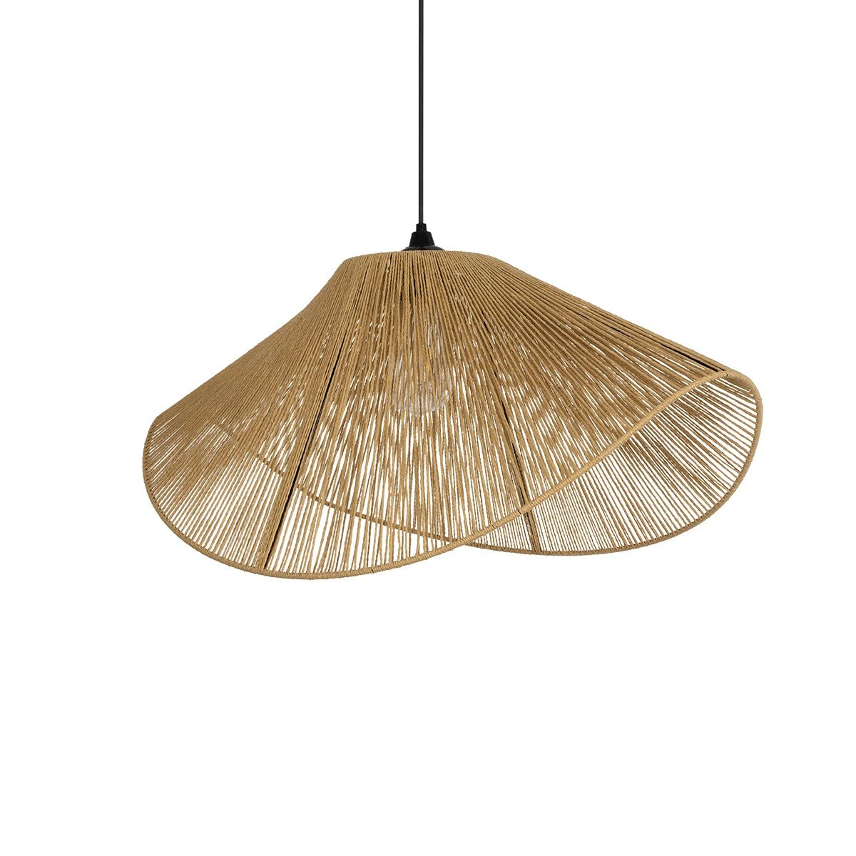 GLOBOSTAR® ECLAIR 205-0031 Boho Κρεμαστό Φωτιστικό Οροφής με Ντουί 1 x E27 AC 220-240V IP20 - Μπεζ - M70 x Π40 x Υ32cm - ledmania.gr
