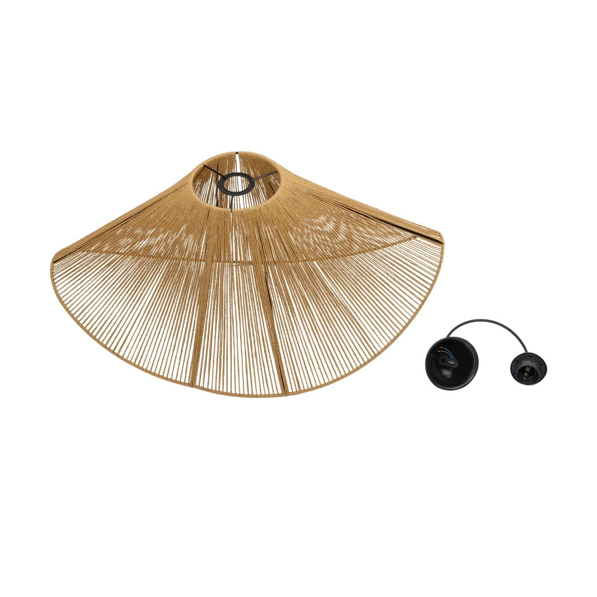 GLOBOSTAR® ELDA 205-0033 Boho Κρεμαστό Φωτιστικό Οροφής με Ντουί 1 x E27 AC 220-240V IP20 - Μπεζ - M68 x Π34 x Υ39cm - ledmania.gr