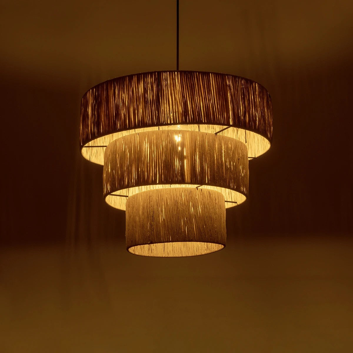 GLOBOSTAR® COROIN 205-0034 Boho Κρεμαστό Φωτιστικό Οροφής με Ντουί 1 x E27 AC 220-240V IP20 - Μπεζ - M40 x Π40 x Υ35cm - ledmania.gr