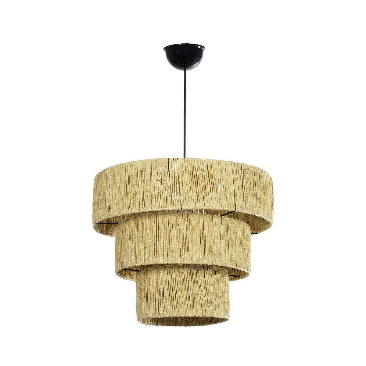 GLOBOSTAR® COROIN 205-0034 Boho Κρεμαστό Φωτιστικό Οροφής με Ντουί 1 x E27 AC 220-240V IP20 - Μπεζ - M40 x Π40 x Υ35cm - ledmania.gr