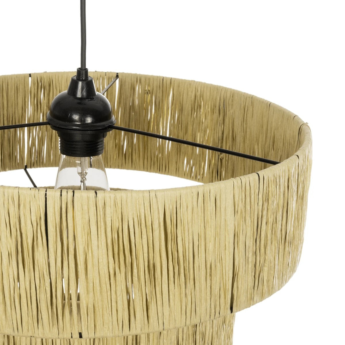 GLOBOSTAR® COROIN 205-0034 Boho Κρεμαστό Φωτιστικό Οροφής με Ντουί 1 x E27 AC 220-240V IP20 - Μπεζ - M40 x Π40 x Υ35cm - ledmania.gr