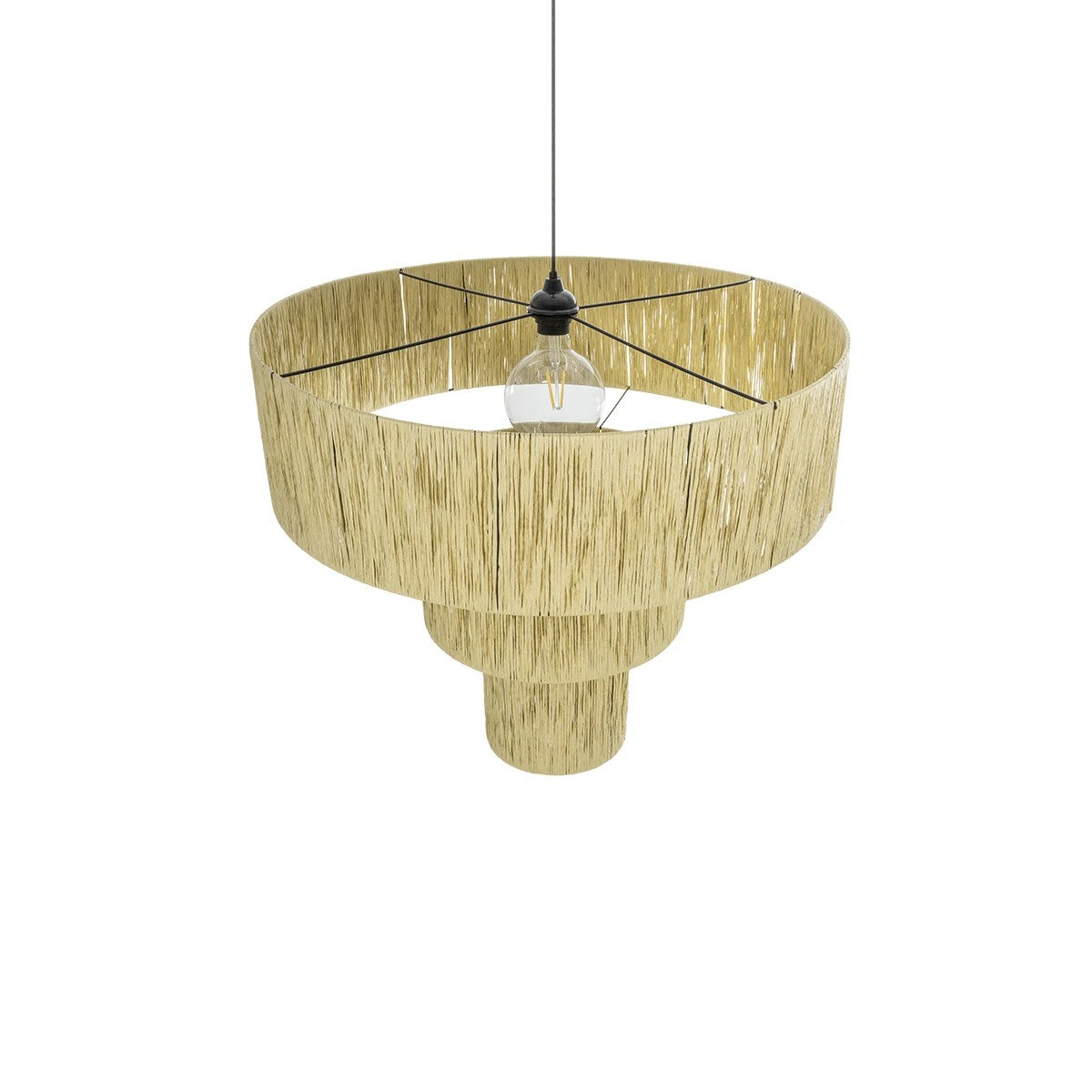 GLOBOSTAR® COROIN 205-0035 Boho Κρεμαστό Φωτιστικό Οροφής με Ντουί 1 x E27 AC 220-240V IP20 - Μπεζ - M70 x Π70 x Υ64cm - ledmania.gr