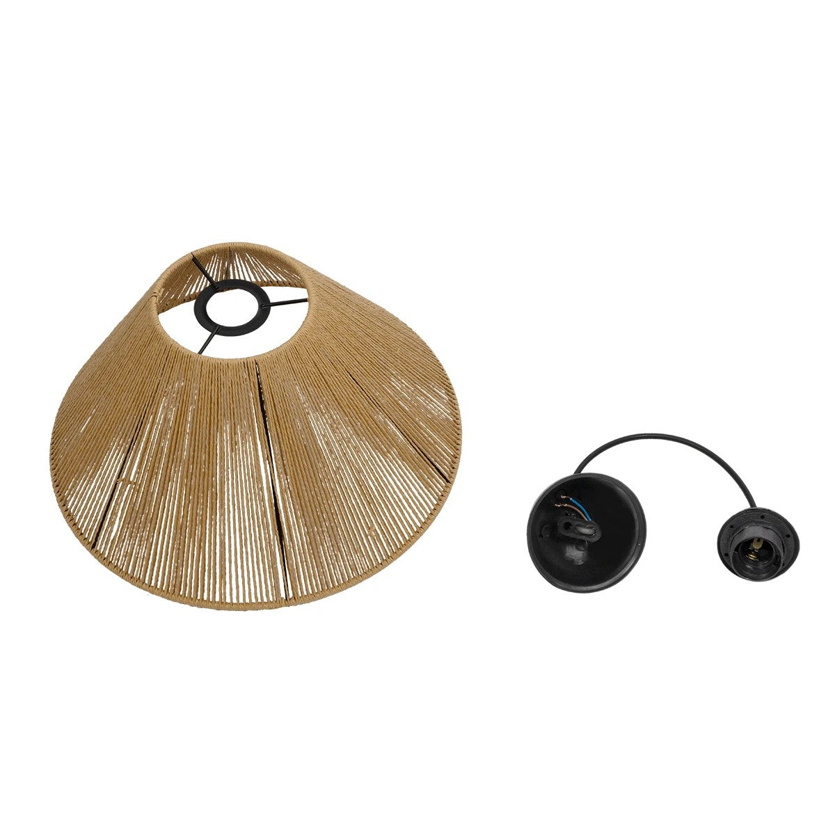 GLOBOSTAR® COROIN 205-0036 Boho Κρεμαστό Φωτιστικό Οροφής με Ντουί 1 x E27 AC 220-240V IP20 - Μπεζ - M35 x Π35 x Υ21cm - ledmania.gr