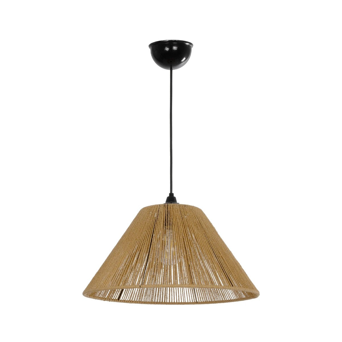 GLOBOSTAR® COROIN 205-0036 Boho Κρεμαστό Φωτιστικό Οροφής με Ντουί 1 x E27 AC 220-240V IP20 - Μπεζ - M35 x Π35 x Υ21cm - ledmania.gr