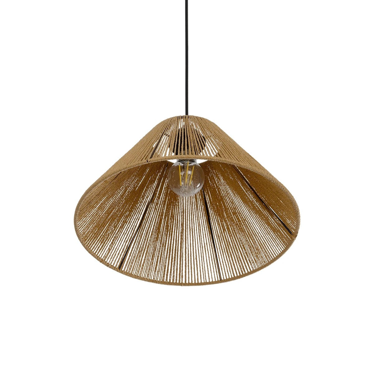 GLOBOSTAR® COROIN 205-0036 Boho Κρεμαστό Φωτιστικό Οροφής με Ντουί 1 x E27 AC 220-240V IP20 - Μπεζ - M35 x Π35 x Υ21cm - ledmania.gr