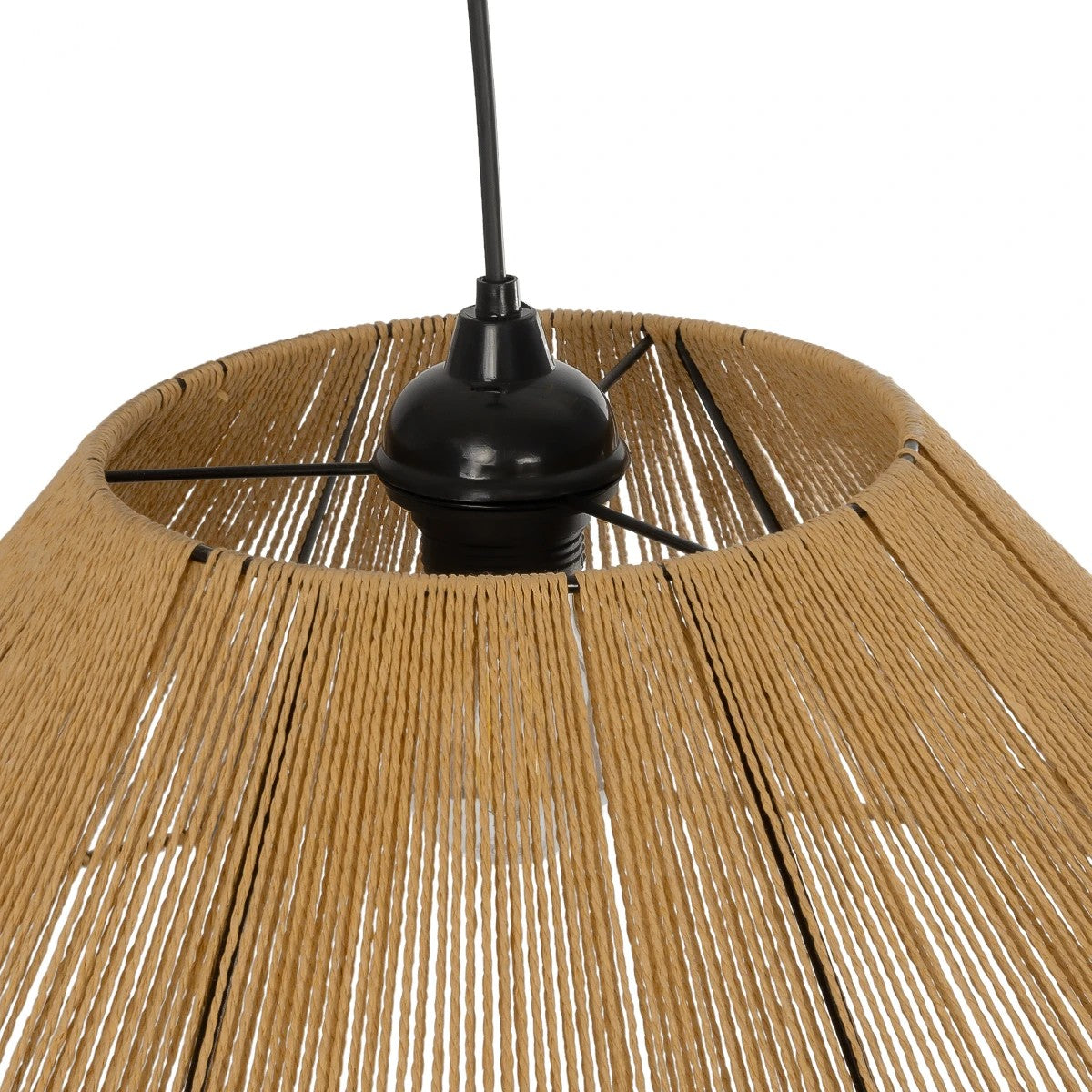 GLOBOSTAR® HATA 205-0037 Boho Κρεμαστό Φωτιστικό Οροφής με Ντουί 1 x E27 AC 220-240V IP20 - Μπεζ - M60 x Π60 x Υ27cm - ledmania.gr