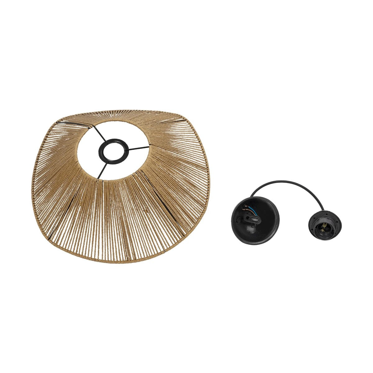 GLOBOSTAR® HATA 205-0038 Boho Κρεμαστό Φωτιστικό Οροφής με Ντουί 1 x E27 AC 220-240V IP20 - Μπεζ - M40 x Π40 x Υ17cm - ledmania.gr